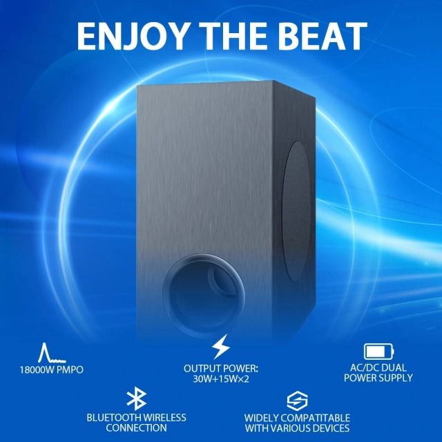 AILYONS Soundbar /Speaker System SB601K 2.1 CH 18000W PMPO