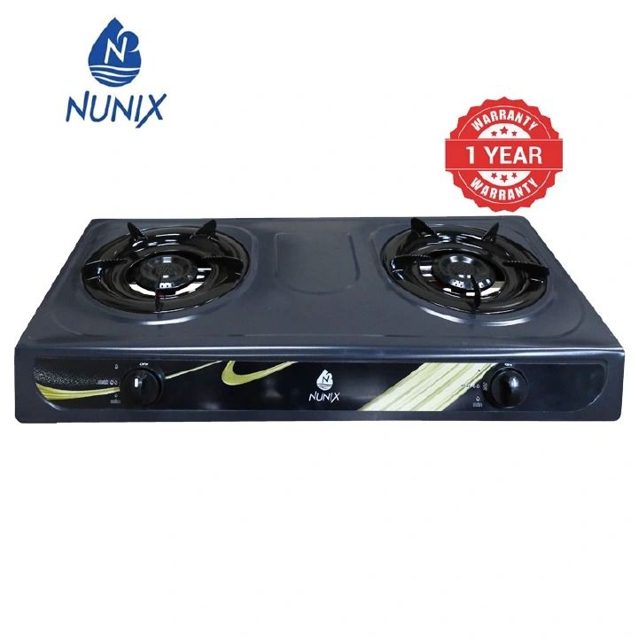 Nunix 2 Gas Cooker Double Burner Gas stove gas cooker /stove gas cooker cooking gas cooker burner gas cooker stainless Black