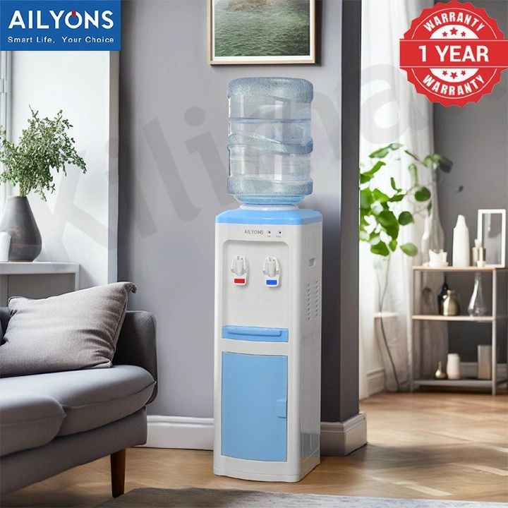 Water Dispenser with Storage Cabinet 2 Faucets Kitchen Appliance big size AILYONS AFK-111 Household Appliance Hot and normal standing