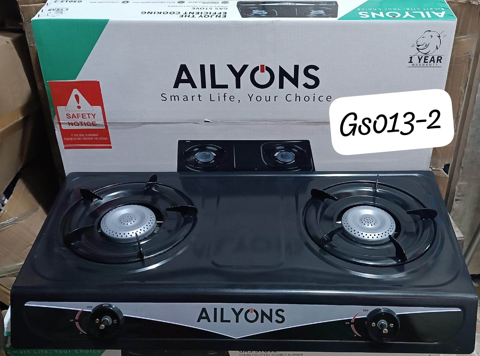 Ailyons 2 BURNER Stainless Steel Table Top Double Burner Gas Cooker
