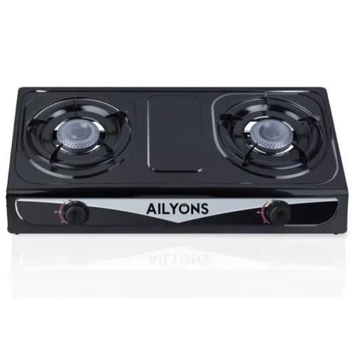 Ailyons 2 BURNER Stainless Steel Table Top Double Burner Gas Cooker