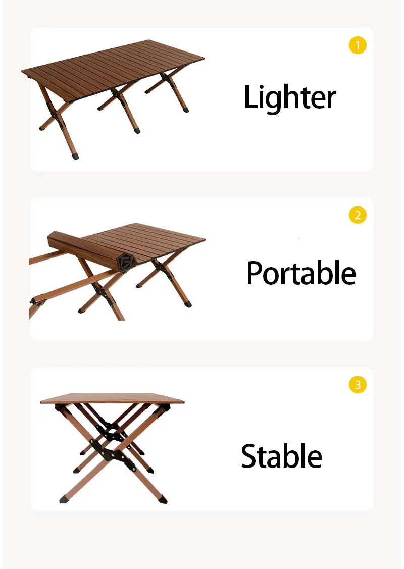 Picnic Table Egg Roll Table Lightweight Portable Picnic Party Equipment Camping Portable Adjustable Light Weight Table Garden Tables Folding Table