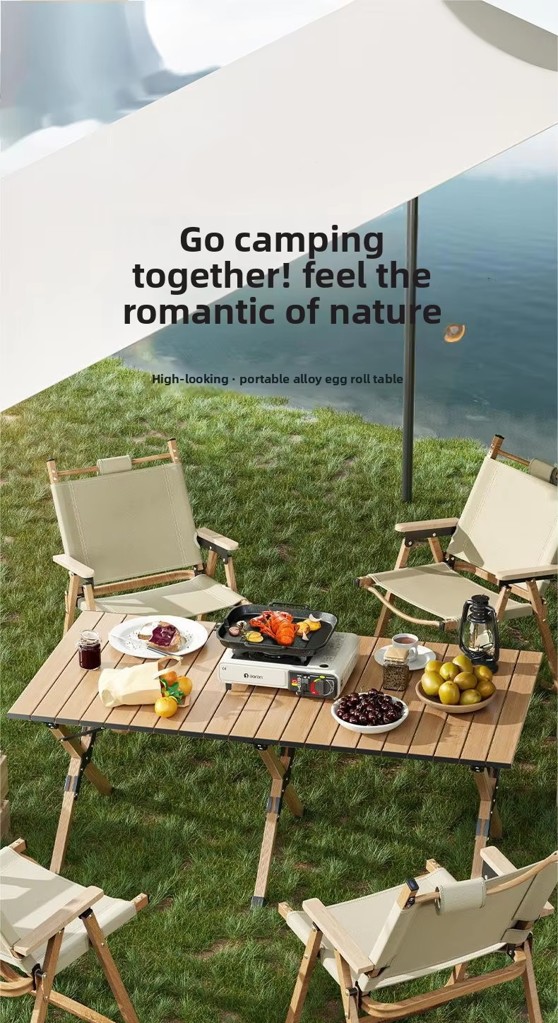 Picnic Table Egg Roll Table Lightweight Portable Picnic Party Equipment Camping Portable Adjustable Light Weight Table Garden Tables Folding Table