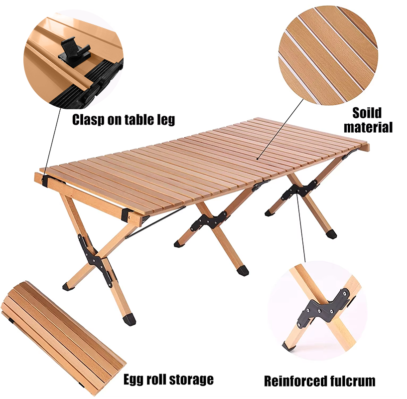 Picnic Table Egg Roll Table Lightweight Portable Picnic Party Equipment Camping Portable Adjustable Light Weight Table Garden Tables Folding Table