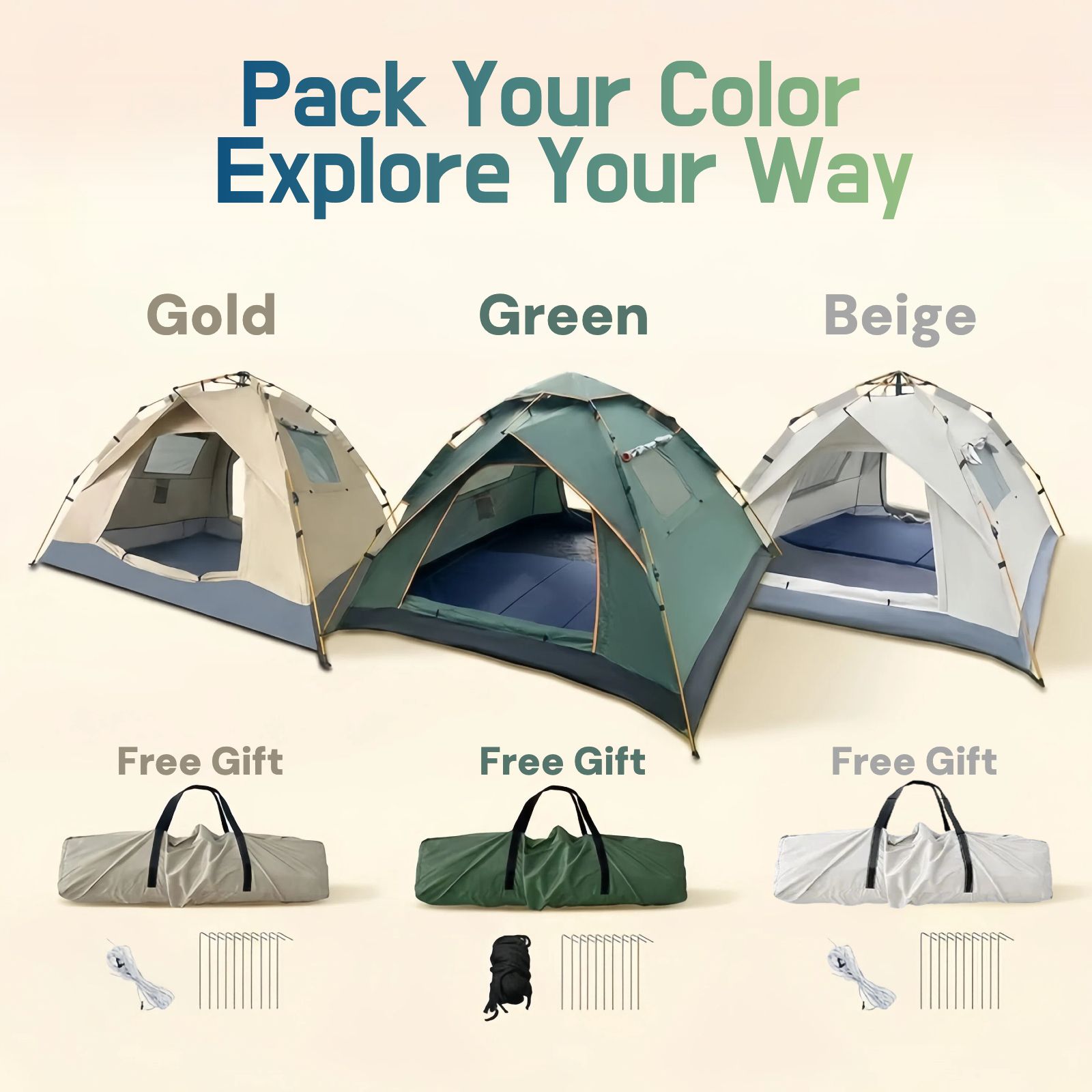 Exclusive Safari Instant Tent ⛺ | 2m × 1.5m Automatic Camping Tent with 2 Doors & 2 Windows | Spacious Outdoor Shelter for 2–3 People | Fast Setup Camping Tent