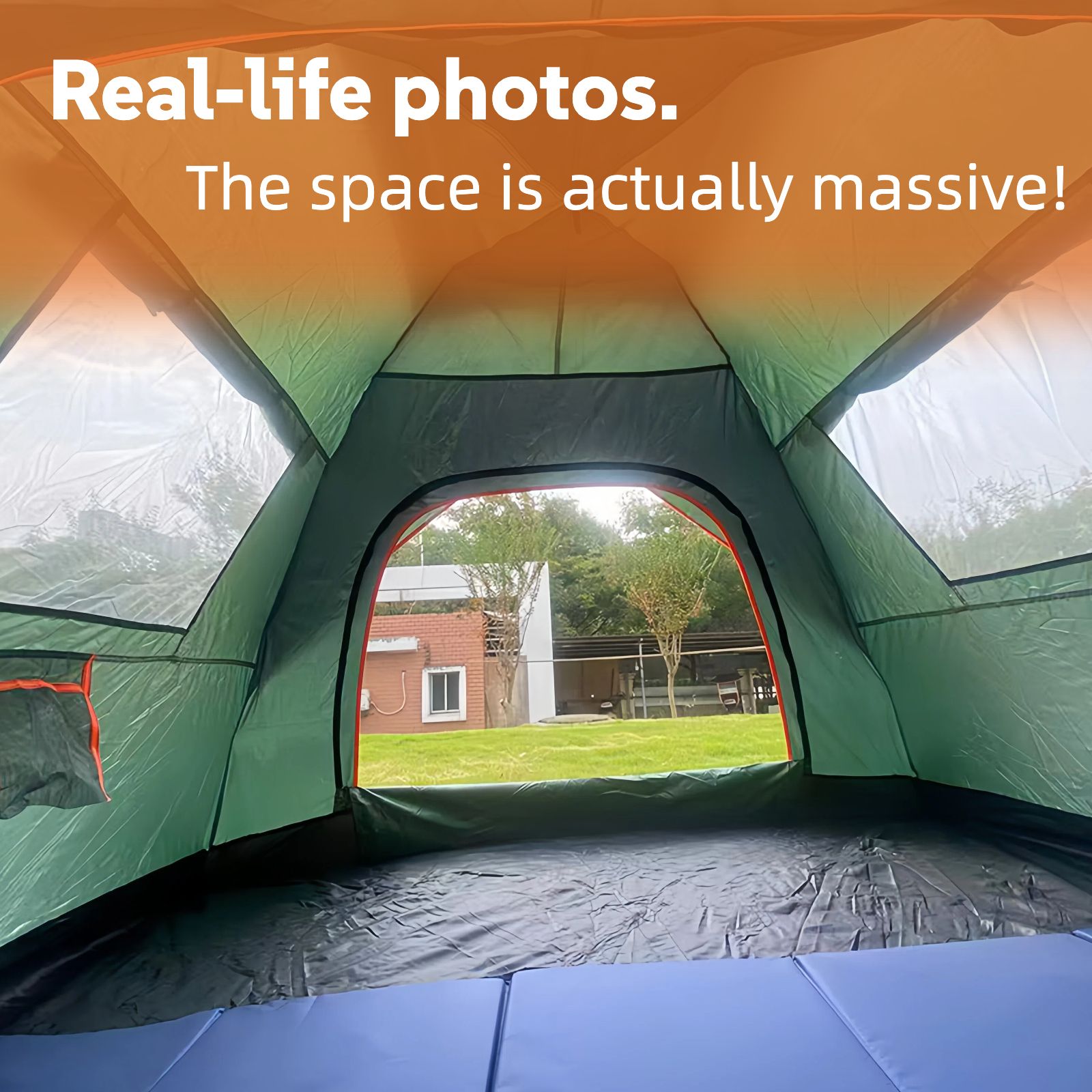 Exclusive Safari Instant Tent ⛺ | 2m × 1.5m Automatic Camping Tent with 2 Doors & 2 Windows | Spacious Outdoor Shelter for 2–3 People | Fast Setup Camping Tent