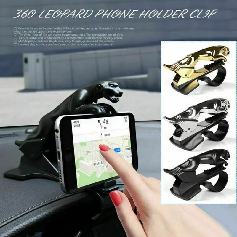 Cool Jaguar Cheetah HUD Car Phone Holder Leopard Cell Phone GPS Stand 360