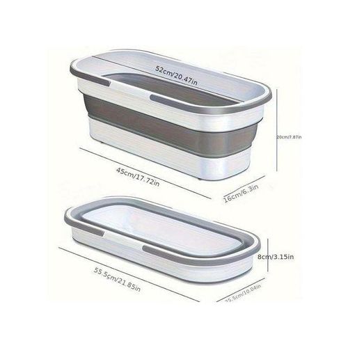 1pc Ultra-Collapsible Silicone Bucket - Large Rectangular Portable Handheld Design Easy Mopping