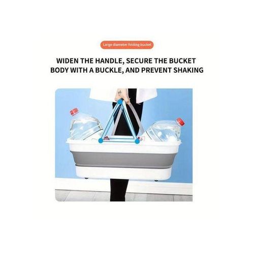 1pc Ultra-Collapsible Silicone Bucket - Large Rectangular Portable Handheld Design Easy Mopping