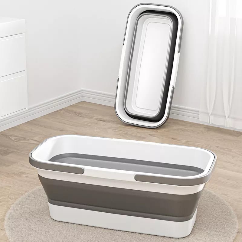 1pc Ultra-Collapsible Silicone Bucket - Large Rectangular Portable Handheld Design Easy Mopping