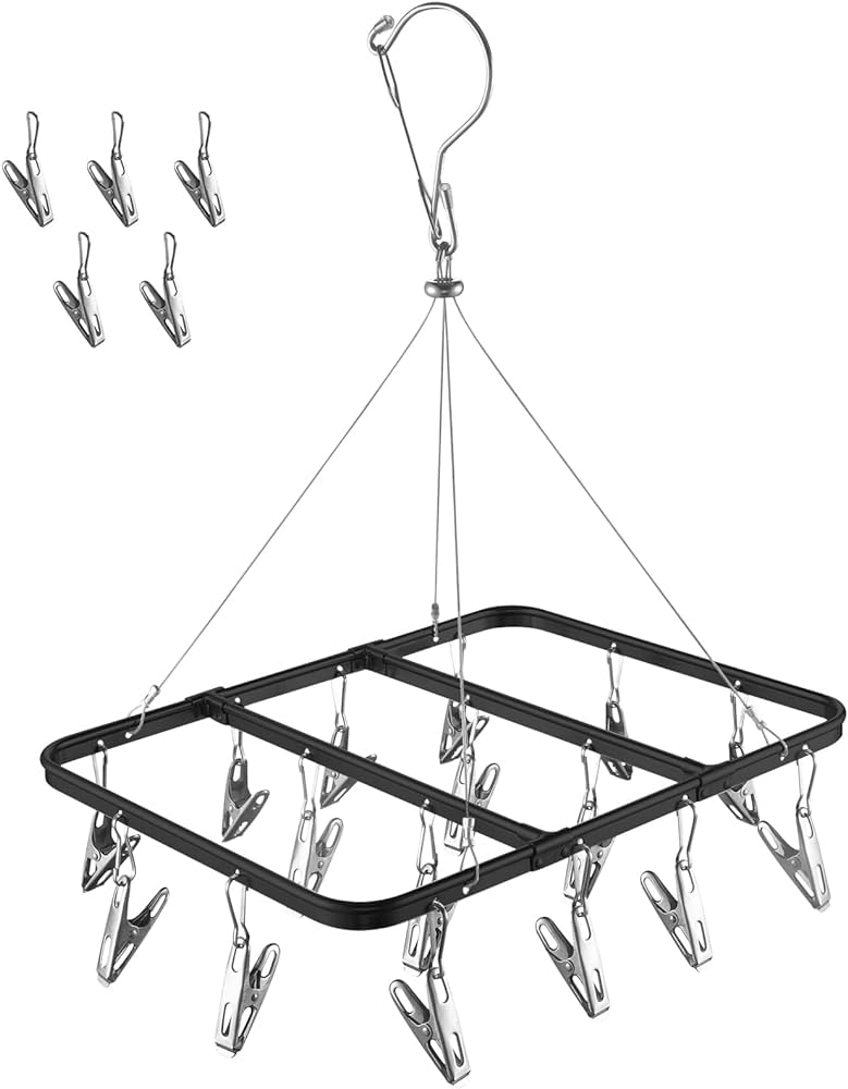 26-Peg Metallic Cloth Drying Rack Hanger