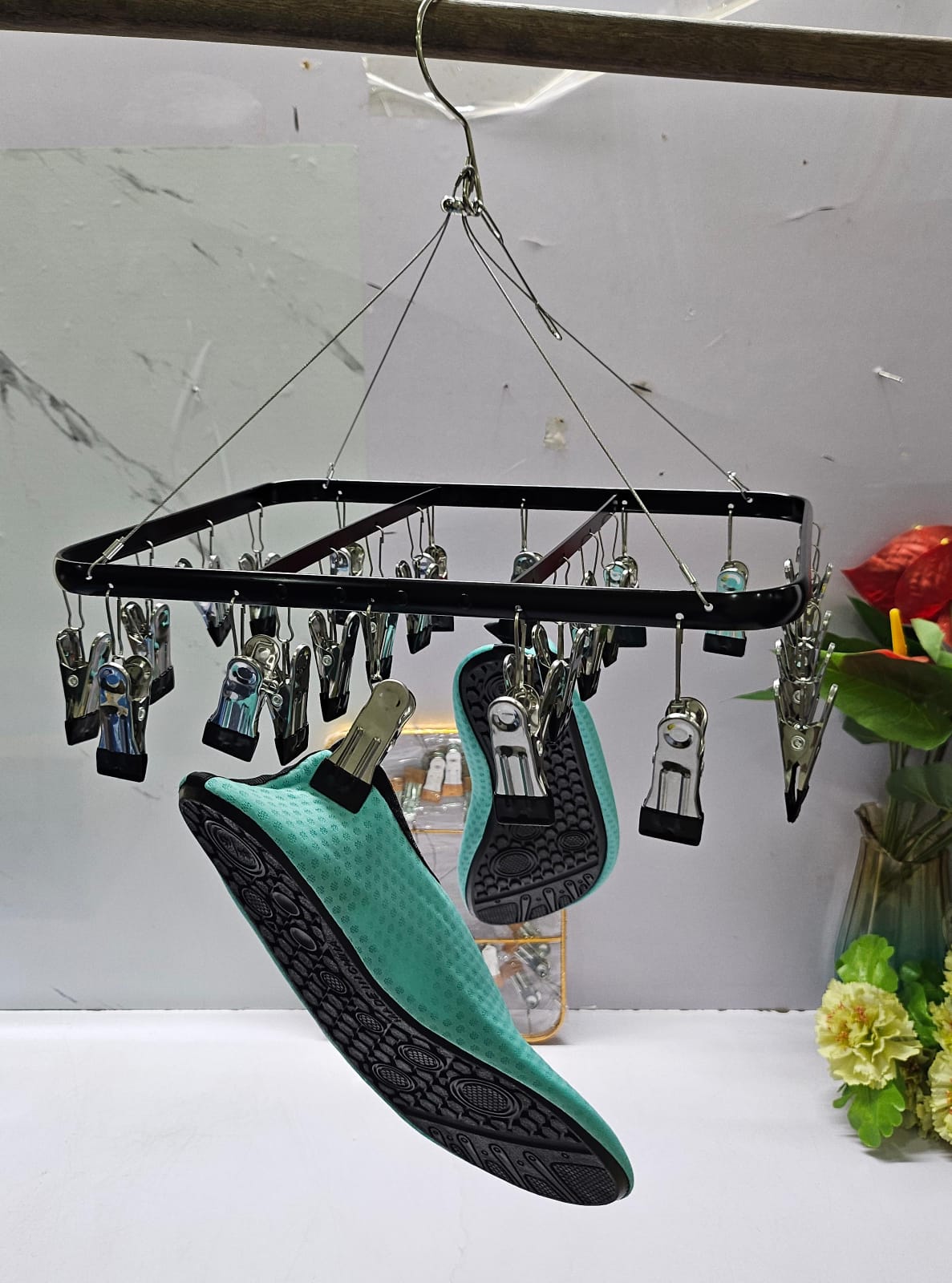 26-Peg Metallic Cloth Drying Rack Hanger