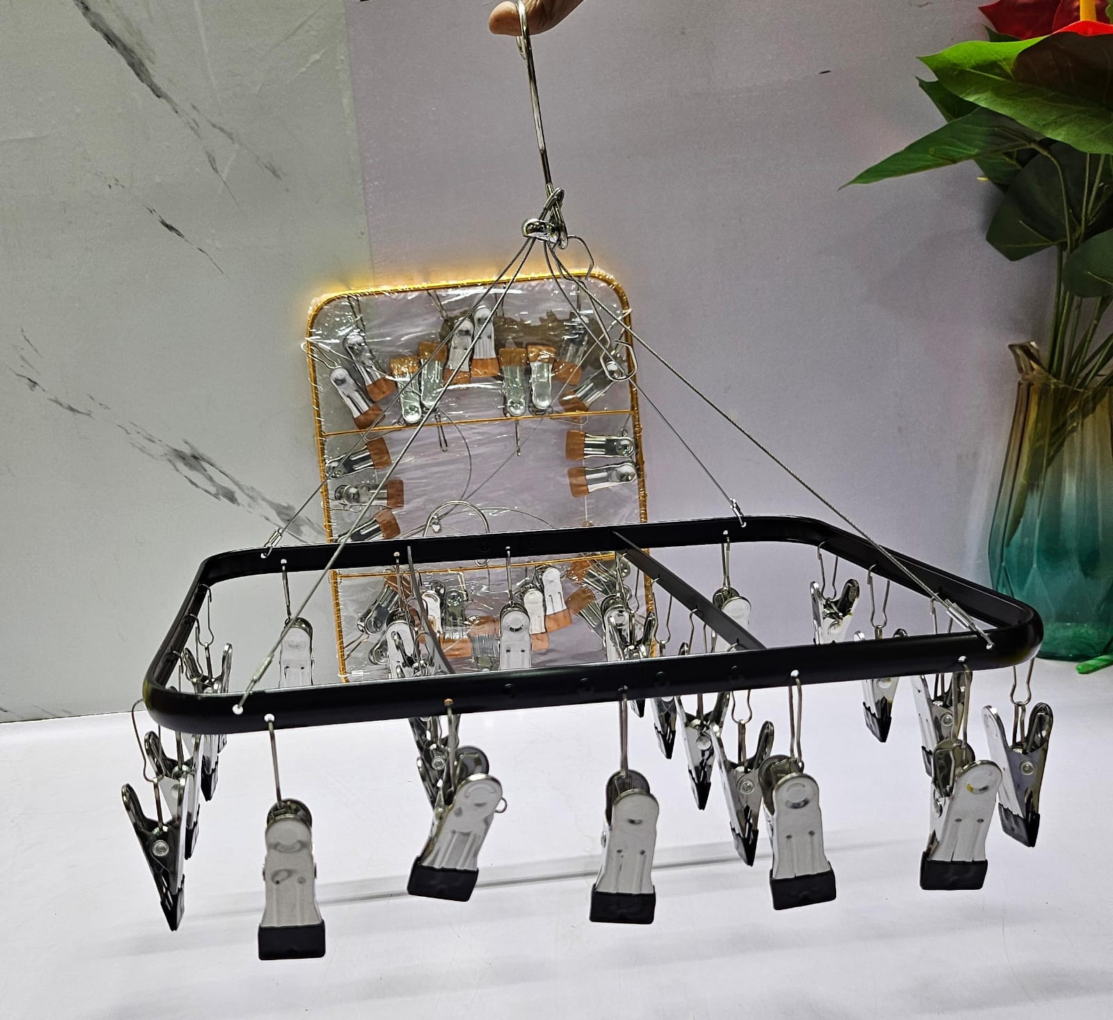 26-Peg Metallic Cloth Drying Rack Hanger