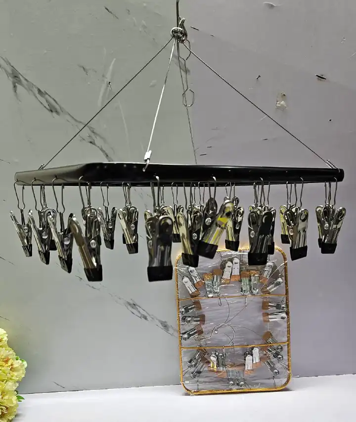 26-Peg Metallic Cloth Drying Rack Hanger