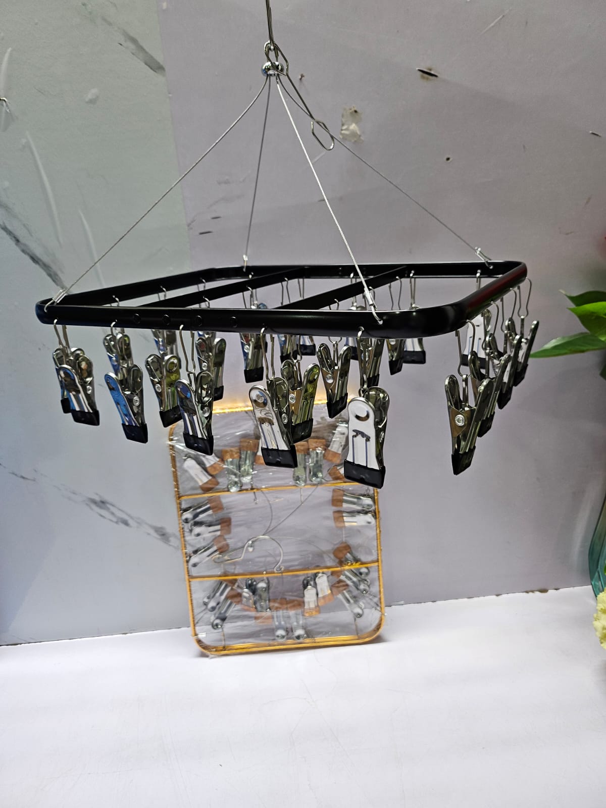 26-Peg Metallic Cloth Drying Rack Hanger