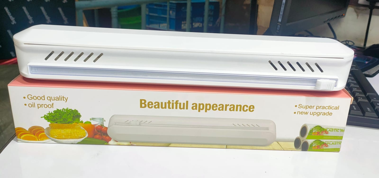 Roll over image to zoom in






Magnetic Refillable Plastic Wrap Dispenser With Cutter, Tin Aluminum Foil Dispenser with Cutter, Sturdy Food Cling Wrap Film Cutter,