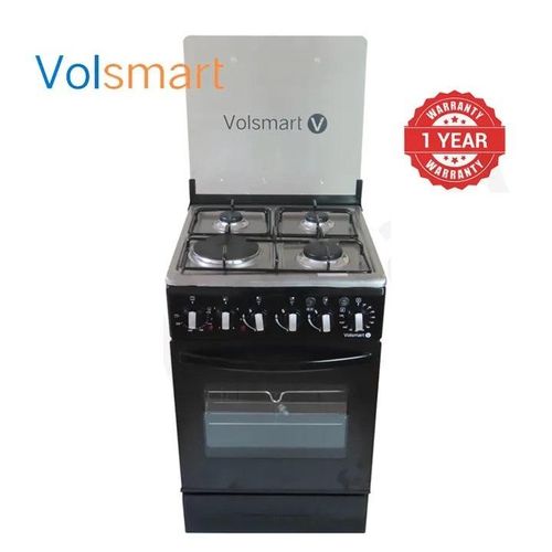 VOLSMART 50 by 55, 3 Gas Jet Pool Burners + 1 Rapid Plate Standing Cooker with Electric Oven