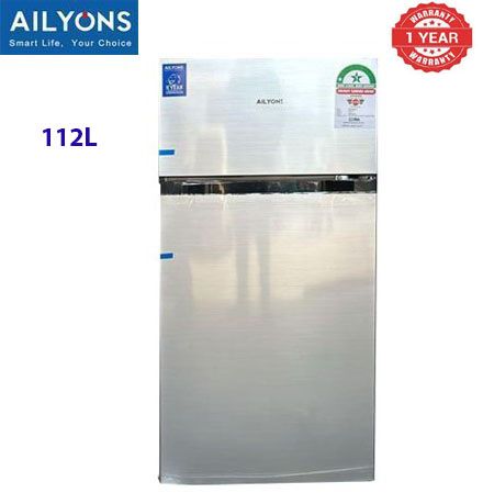 AILYONS 112L Double Door Fridge - Silver