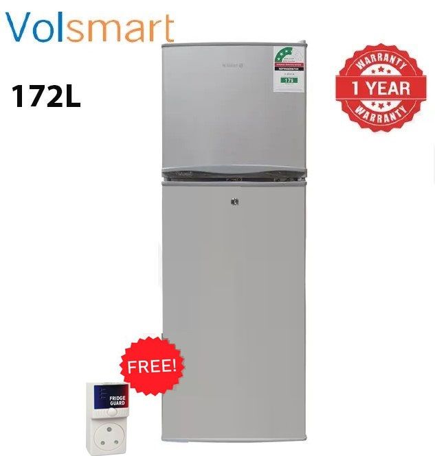 VOLSMART 172L Double Door Fridge - Silver