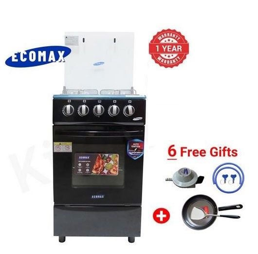 ECOMAX 50cm x 50cm, 4 Gas Free Standing Cooker with Electric Oven
