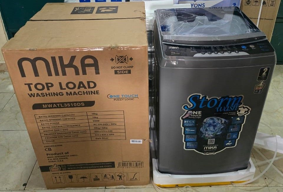 MIKA Washing Machine, 10Kg, WASH & SPIN, Top Load Washer