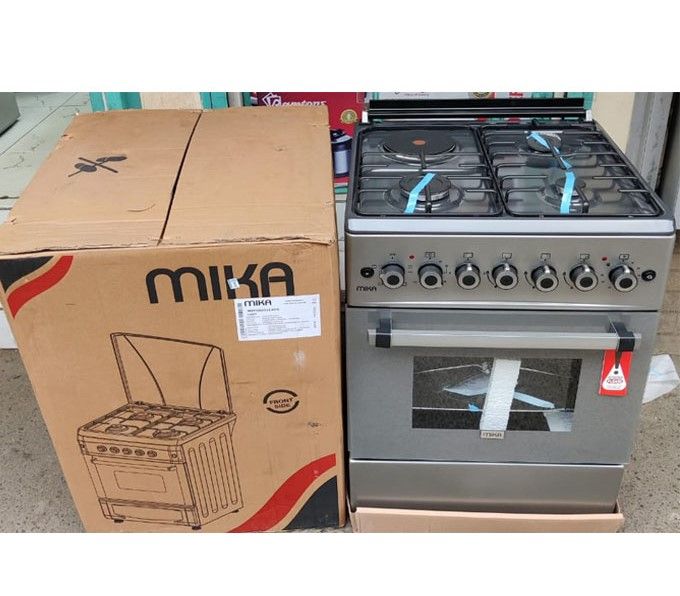 TODAY'S OFFER!! MIKA 58cm x 58cm, 3 Gas Jet Burners + 1 Rapid Plate, Rotisserie Standing Cooker with ELECTRIC OVEN