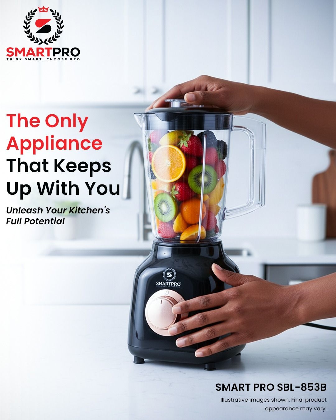 TODAY ONLY!! SMARTPRO SBL-853B, 1.5L Blender & Grinder (1YR WRTY)