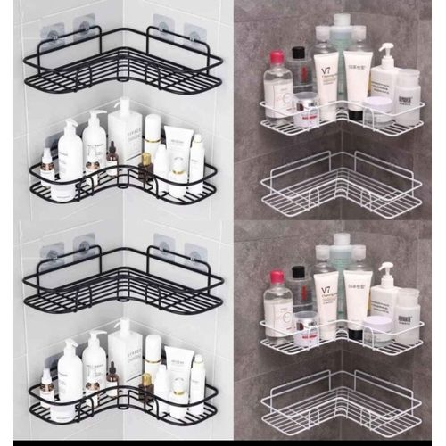 Metallic Corner Triangular Bathroom/ Kitchen Organizer 1pc