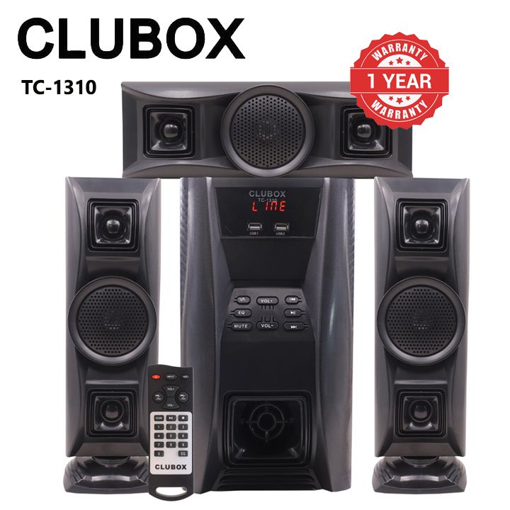 CLUBOX TC1310 3.1CH Bluetooth TC-1310 Woofer Home Theater System Speaker Systems Subwoofer USB/SD/FM Home Audio System with Remote Control 12000W