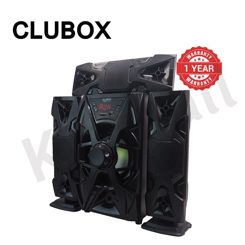 CLUBOX 3.1CH X-Base Woofer HI-FI BT Speaker Systems AC/DC Subwoofer Home Audio System 12000W with Remote Control Bluetooth FM USB SD TC-1303