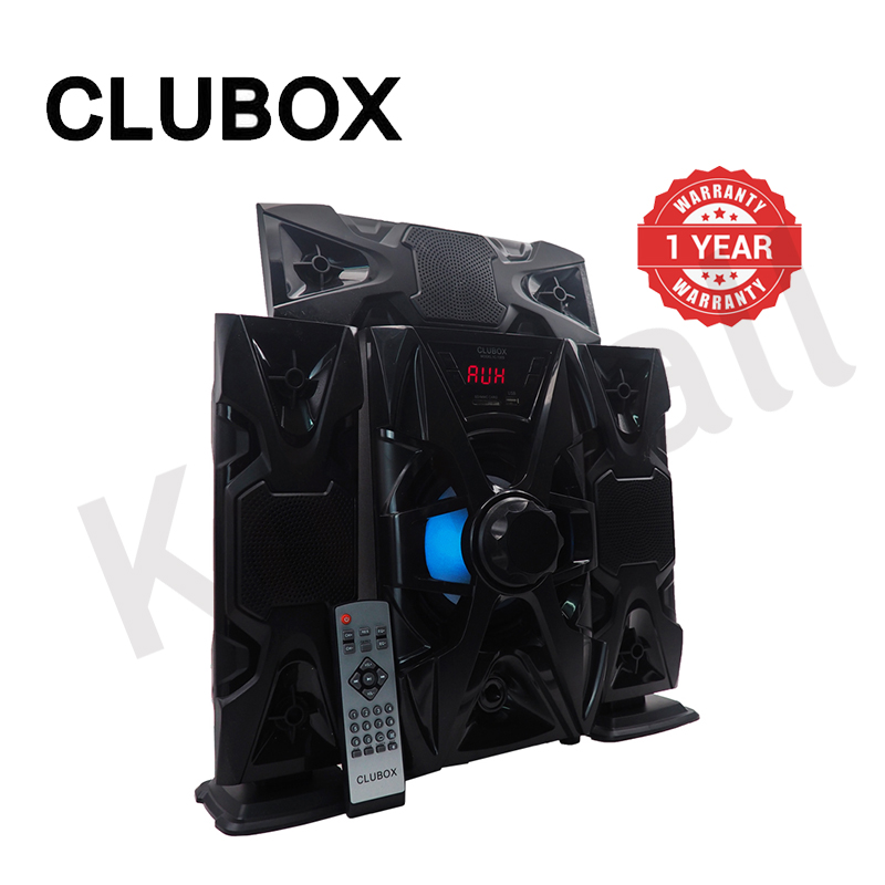 CLUBOX 3.1CH X-Base Woofer HI-FI BT Speaker Systems AC/DC Subwoofer Home Audio System 12000W with Remote Control Bluetooth FM USB SD TC-1303