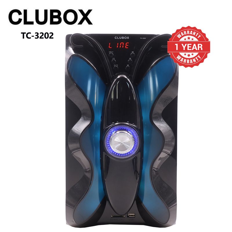 (Clearance Sale!)CLUBOX 3.1CH X-Base Woofer HI-FI BT Speaker Systems AC/DC Subwoofer Home Audio System 12000W with Remote Control Bluetooth FM USB SD TC-3202