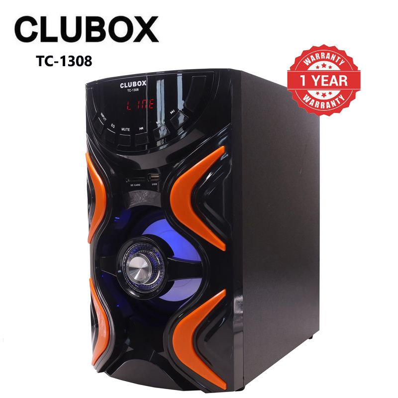 CLUBOX 3.1CH X-Base Woofer HI-FI BT Speaker Systems AC/DC Subwoofer Home Audio System 12000W with Remote Control Bluetooth FM USB SD TC-1308