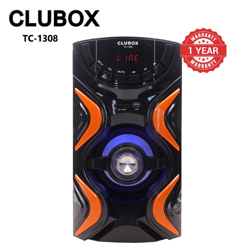 CLUBOX 3.1CH X-Base Woofer HI-FI BT Speaker Systems AC/DC Subwoofer Home Audio System 12000W with Remote Control Bluetooth FM USB SD TC-1308