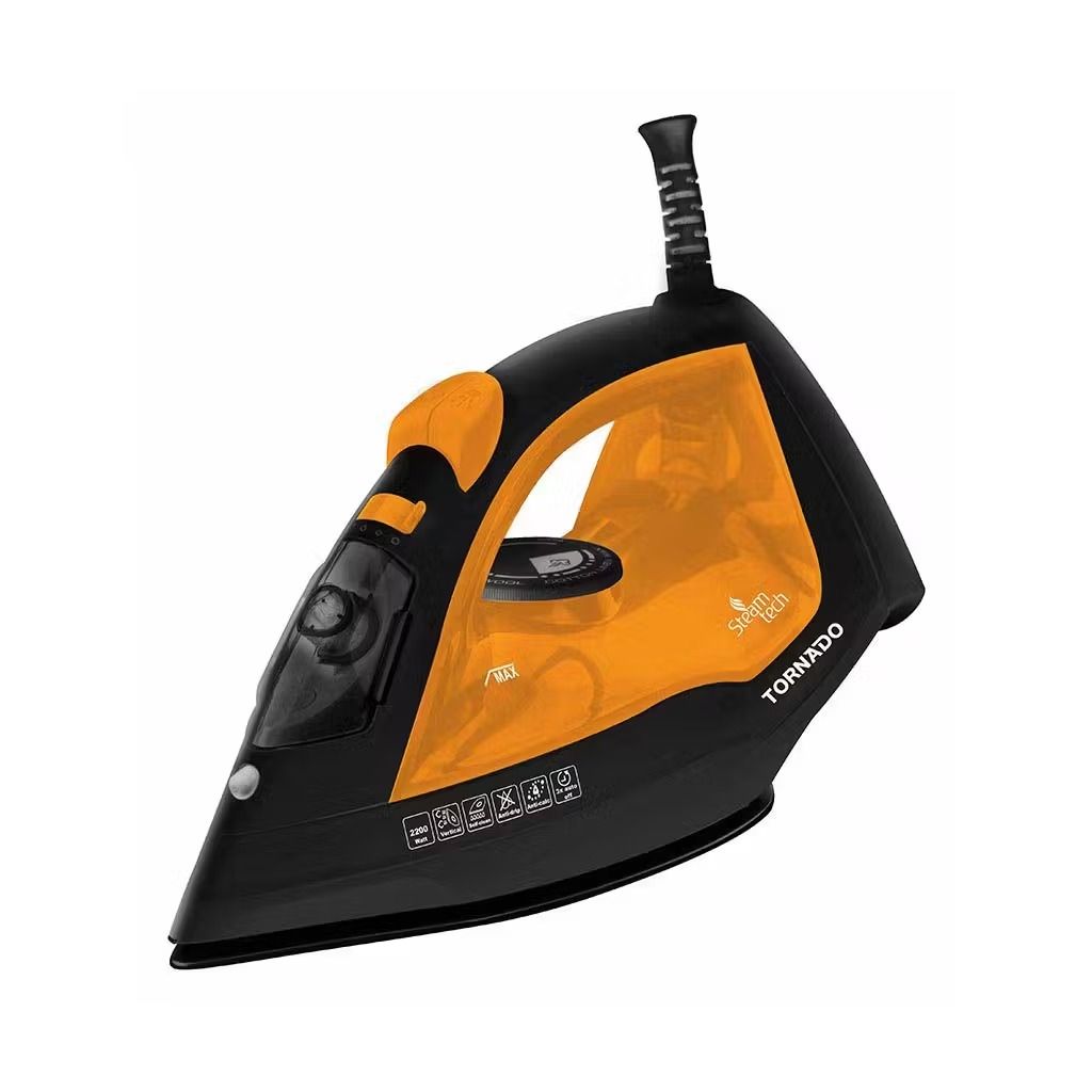 TORNADO Steam Iron 2200 Watt Ceramic Soleplate Blue - Orange TST-2200