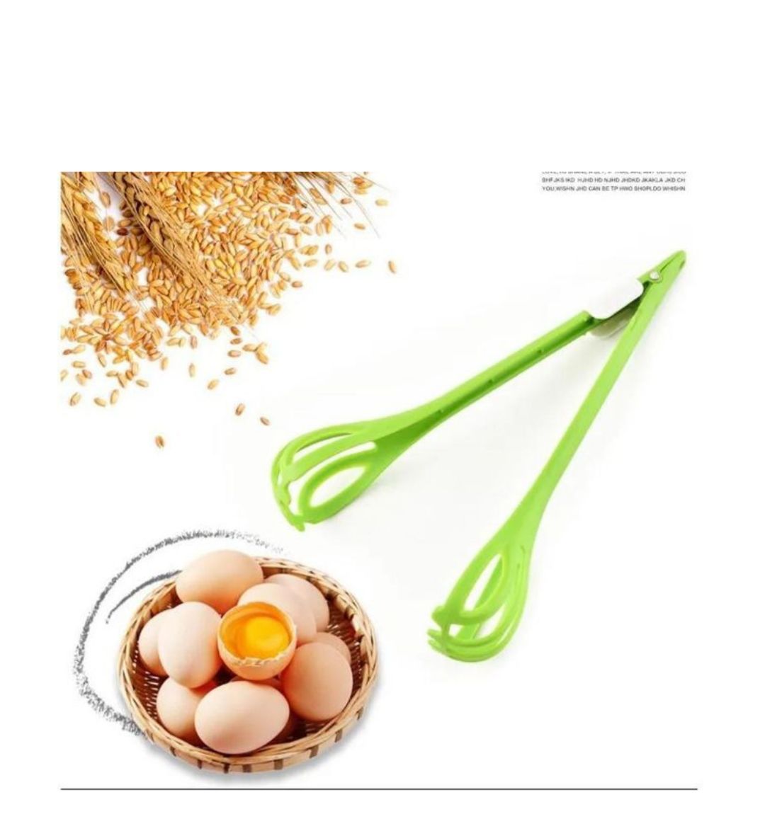 Egg beater whisk /tong available for stirring, separating, transferring and picking eggs
