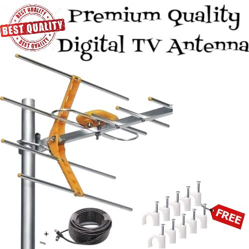 DIGITAL TV ANTEANNA + FREE CABLE + FREE CABLE CLIPS