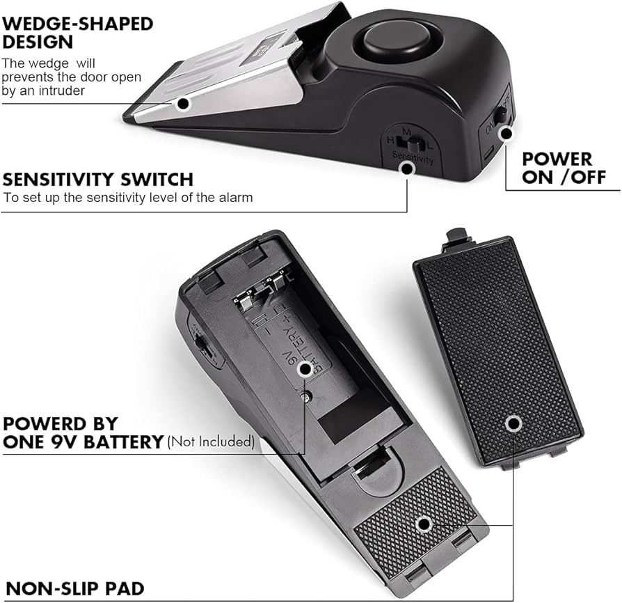 Safety Door Stop Alarm – Portable, Loud, and Reliable Security for Your Home, Office, or Travel