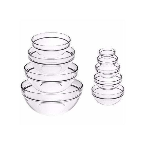 1Pc Tempered Stackable Kitchen Preparation Mixing Glass Bowl