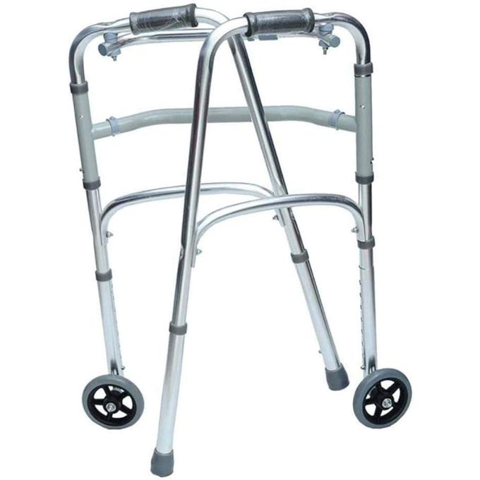 Walking frame with wheels