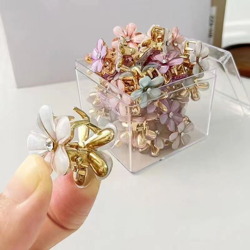 3pcs Flower Hair Clip Grab Clip Exquisite Small Grab Clip Side Forehead Hair Clip Female Bangs Princess Head Small Broken Clip Small Crystal Hair Clip Headwear