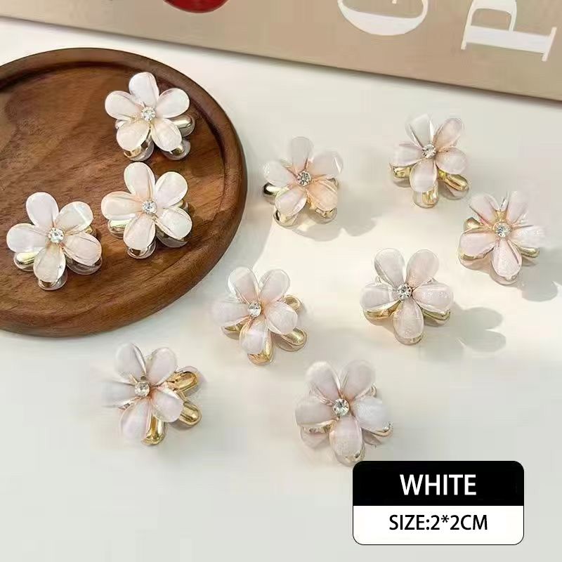 3pcs Flower Hair Clip Grab Clip Exquisite Small Grab Clip Side Forehead Hair Clip Female Bangs Princess Head Small Broken Clip Small Crystal Hair Clip Headwear