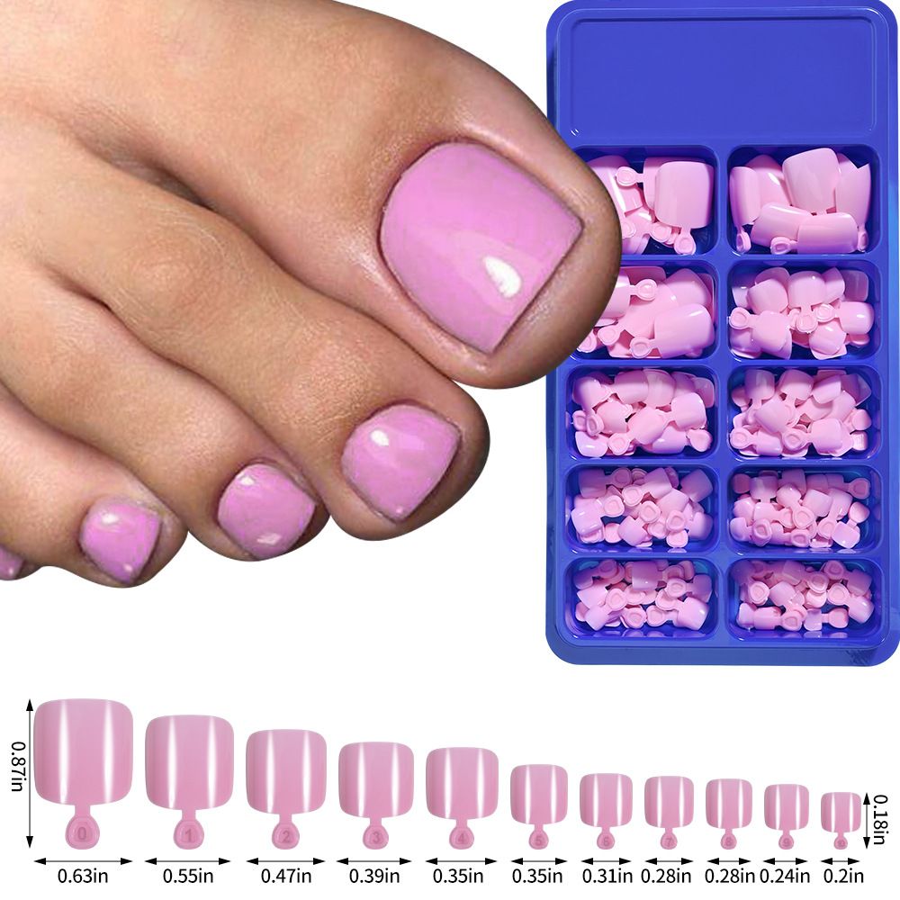 100 Pcs New white wearable toe nail art nail chip boxed 100 pieces full coverage pure color short toe nail tips