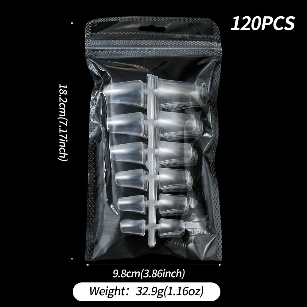 120 pieces of transparent duckbill nails  full-coverage nail art  irregular nails  popular in Europe and America  fan-shaped duckbill nails  artificial nails