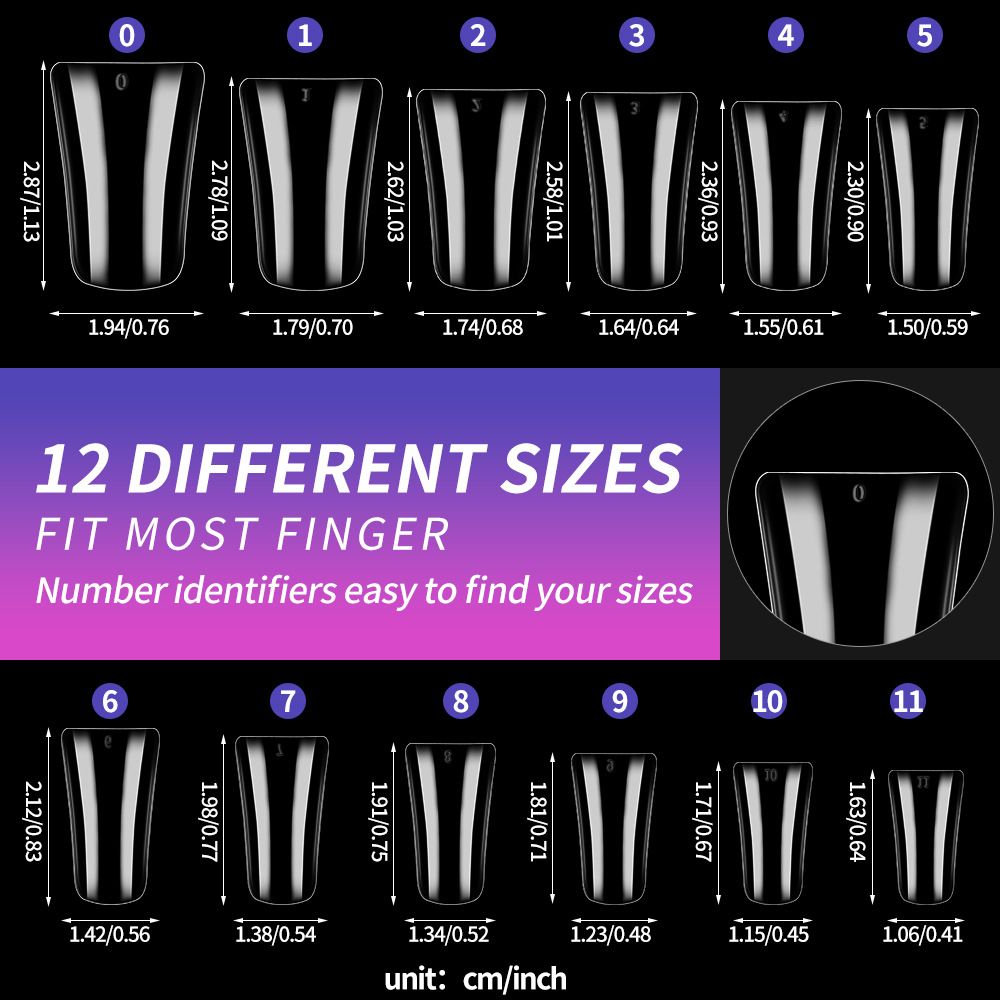 120 pieces of transparent duckbill nails  full-coverage nail art  irregular nails  popular in Europe and America  fan-shaped duckbill nails  artificial nails