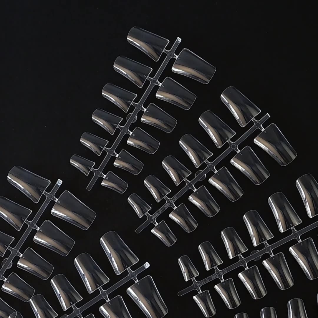 120 pieces of transparent duckbill nails  full-coverage nail art  irregular nails  popular in Europe and America  fan-shaped duckbill nails  artificial nails