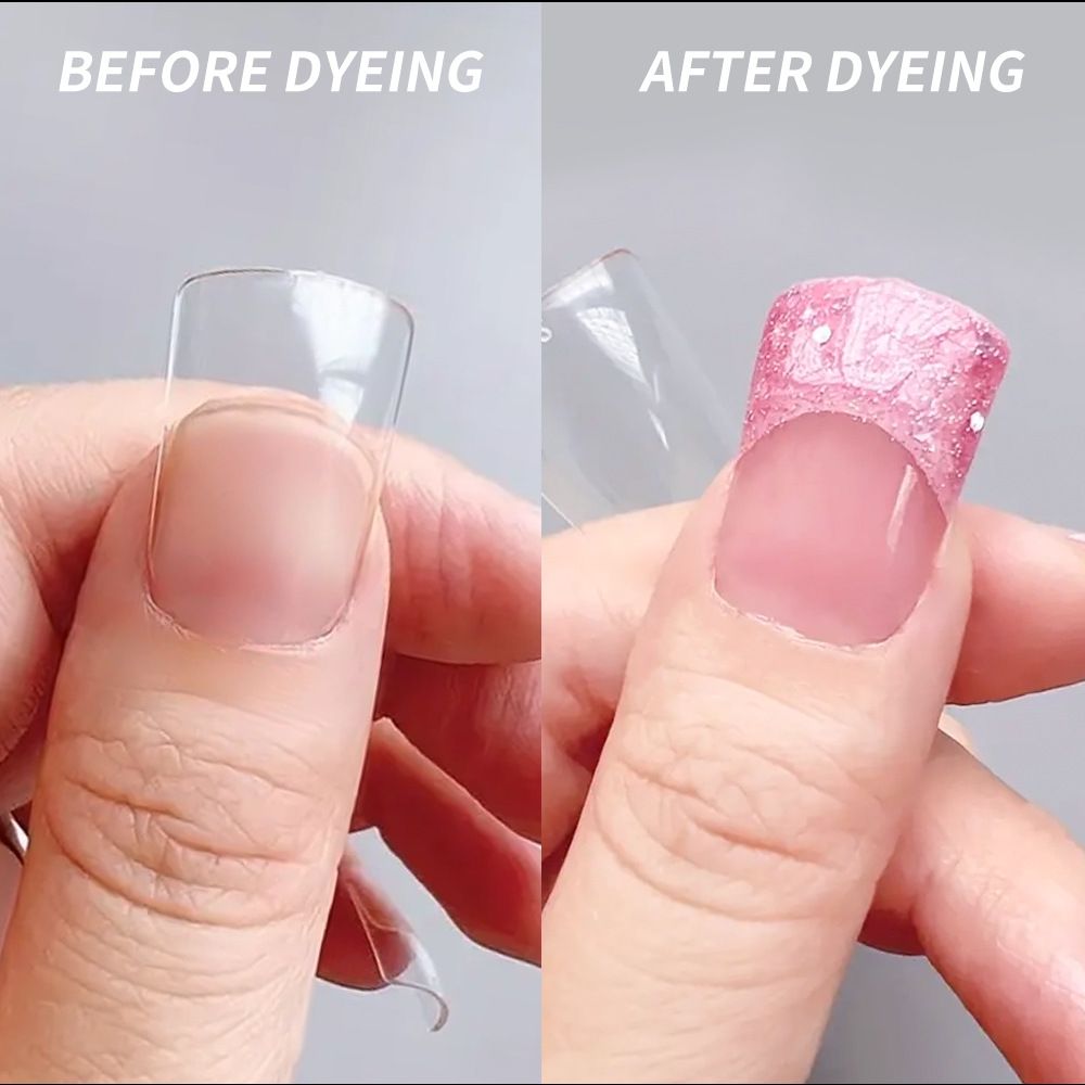 120 pieces of transparent duckbill nails  full-coverage nail art  irregular nails  popular in Europe and America  fan-shaped duckbill nails  artificial nails