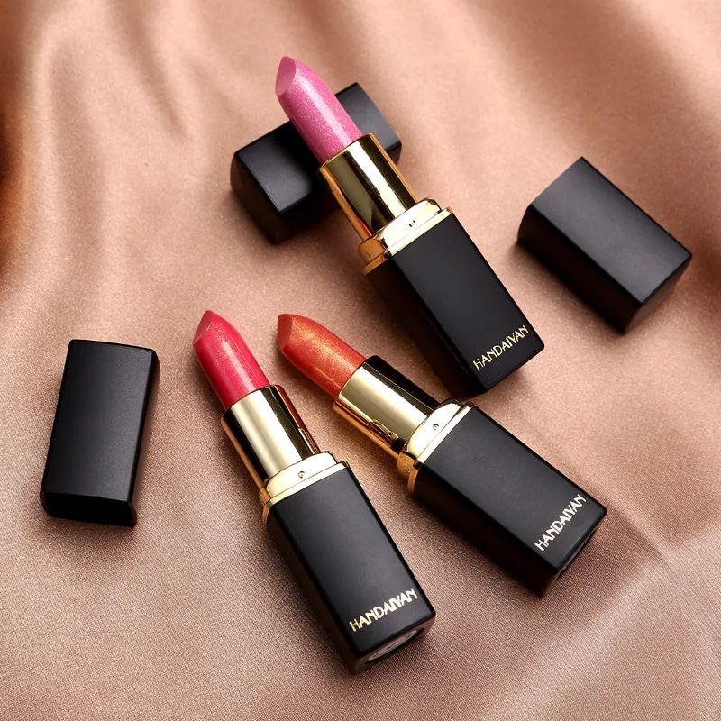 1 Pcs Temperature-changing lipstick  HANDAIYAN nine-color lipstick Mermaid Princess Shiny metal Pearlescent gold Changing color lipstick view 5