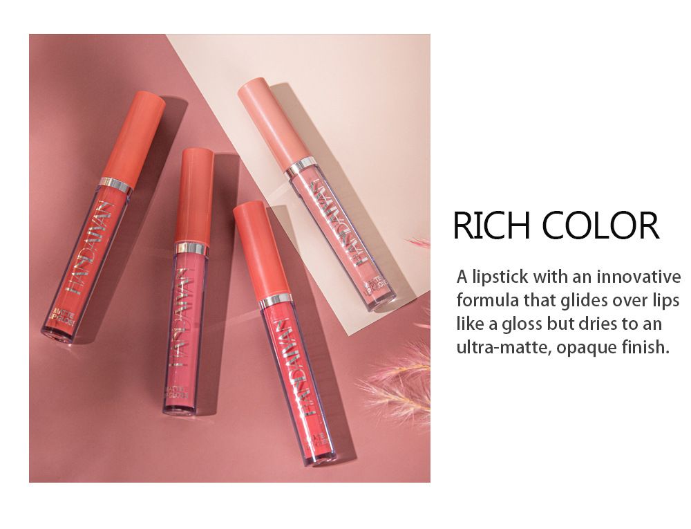 1 PCS HANDAIYAN 12-color matte lip gloss, liquid lipstick, long-lasting waterproof, non-staining cup lip color, matte lip gloss