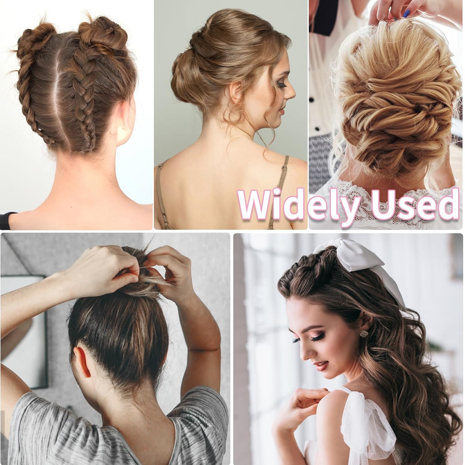 U Shaped Hair Pins, 100PCS 2.4inch Bun Hair Pins for Women Kids Girls Hairdressing Salon with Storage Box, for All Hair Types - Black